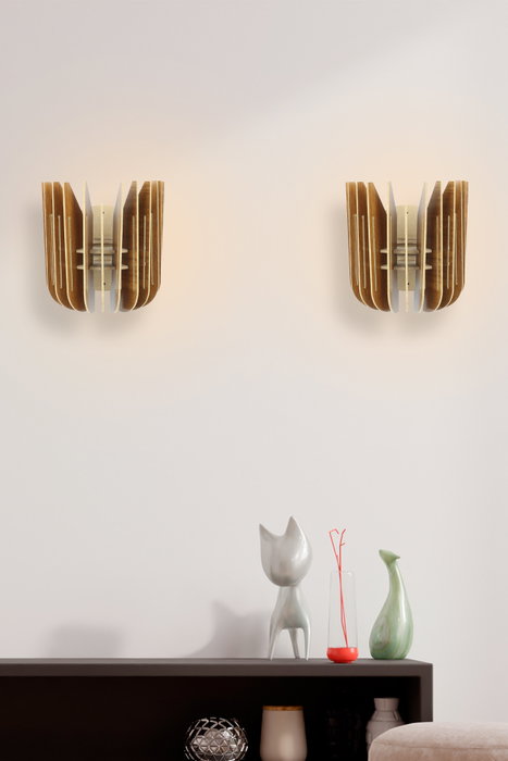 Opviq Tulip Sconce Lámpara de pared Nogal